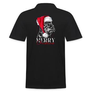 Santa AIREDALE TERRIER Merry Christmas Wilsigns - Polo Homme - noir - Dos - Kai (181cm)