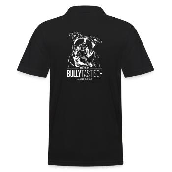 BULLYTASTISCH Old English Bulldog Hundespruch OEB - Männer Poloshirt - Schwarz - Hinten - Kai (181cm)
