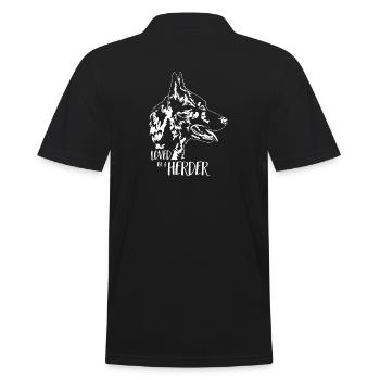 Aimé par un berger Hunde Hundespruch Wilsigns - Polo Homme - noir - Dos - Kai (181cm)