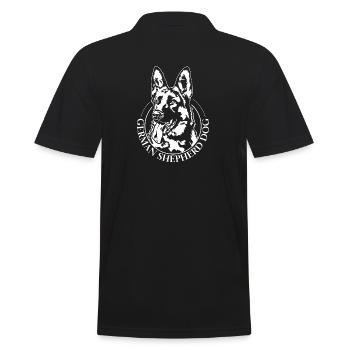 GERMAN SHEPHERD DOG Portrait Hund Wilsigns - Men's Polo Shirt - black - Back - Kai (181cm)