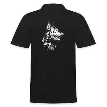 Loved by a Dobie Dog Saying Doberman Wilsigns - Men's Polo Shirt - black - Back - Kai (181cm)