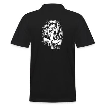 Loved by a Tibetan Terrier Spruch Hunde Wilsigns - Männer Poloshirt - Schwarz - Hinten - Kai (181cm)