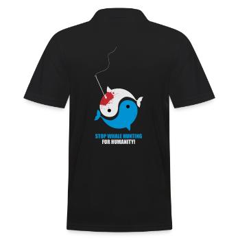 Stop Whale Hunting For Humanity - Männer Poloshirt - Schwarz - Hinten - Kai (181cm)