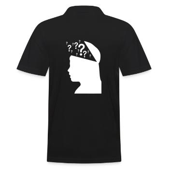 Tausend Fragen - Männer Poloshirt - Schwarz - Hinten - Kai (181cm)