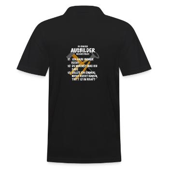 Ausbilder Spruch Geschenk Handwerker - Männer Poloshirt - Schwarz - Hinten - Kai (181cm)