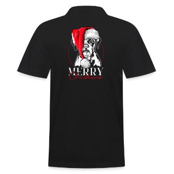 Santa Boxer Merry Christmas Hunde Hund Wilsigns - Männer Poloshirt - Schwarz - Hinten - Kai (181cm)