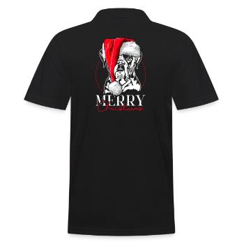 Santa Boxer Merry Christmas Hunde Hund Wilsigns - Männer Poloshirt - Schwarz - Hinten - Kai (181cm)