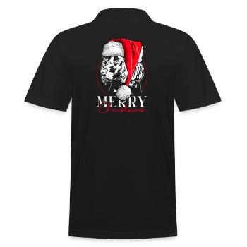 Santa German Quail Dog Merry Christmas Dogs - Men's Polo Shirt - black - Back - Kai (181cm)
