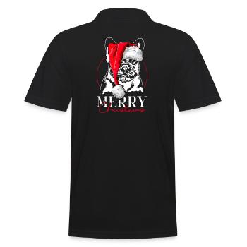 Père Noël Bouledogue Français Joyeux Noël Chiens - Polo Homme - noir - Dos - Kai (181cm)