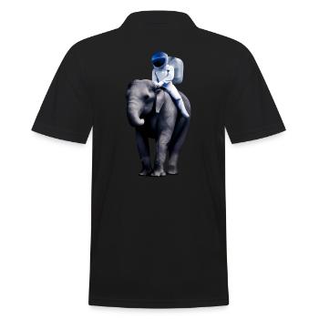 Un astronaute à l’aventure à dos d’éléphant - Polo Homme - noir - Dos - Kai (181cm)