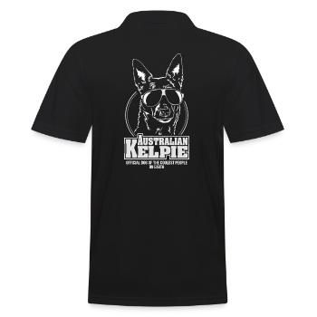 AUSTRALIAN KELPIE coolest people Wilsign's herding dog - Men's Polo Shirt - black - Back - Kai (181cm)