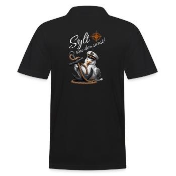 Sylt quoi d’autre ! mouette drôle avec ancre - Polo Homme - noir - Dos - Kai (181cm)