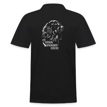 Loved by a German Longhaired Pointer dog saying - Men's Polo Shirt - black - Back - Kai (181cm)