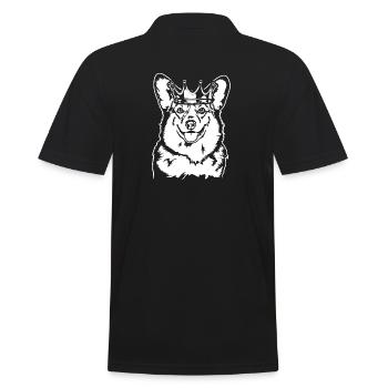 Corgi Crown King Queen Dog Dogs Wilsigns - Polo Homme - noir - Dos - Kai (181cm)