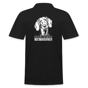 Weimaraner life is better Hunde Spruch Wilsigns - Männer Poloshirt - Schwarz - Hinten - Kai (181cm)