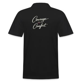 Mut vor Trost - Männer Poloshirt - Schwarz - Hinten - Kai (181cm)