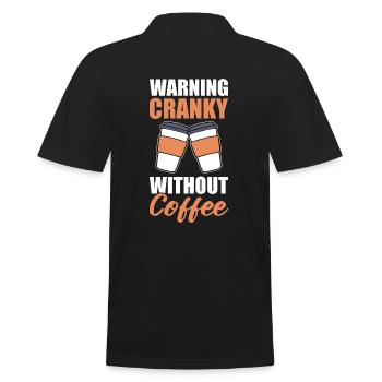 Lustiger Cappuccino-Kaffeeliebhaber Kaffee - Männer Poloshirt - Schwarz - Hinten - Kai (181cm)