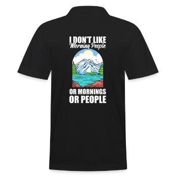 I Don't Like Morning People Or Mornings Or People - Männer Poloshirt - Schwarz - Hinten - Kai (181cm)
