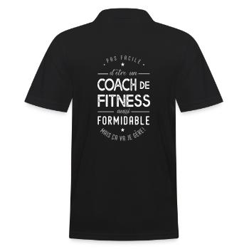 coach Fitness formidable cadeau sport fitness - Polo Homme - noir - Dos - Kai (181cm)
