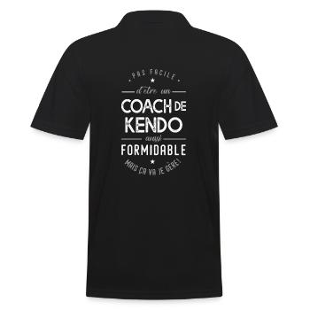 coach Kendo formidable cadeau sport combat - Polo Homme - noir - Dos - Kai (181cm)