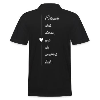 Wer bist du? - Männer Poloshirt - Schwarz - Hinten - Kai (181cm)