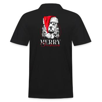 Père Noël American Cocker Spaniel Joyeux Noël Chien - Polo Homme - noir - Dos - Kai (181cm)