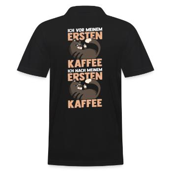 Chat avant mon premier café - Polo Homme - noir - Dos - Kai (181cm)