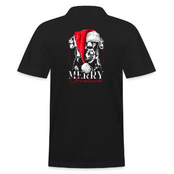 Santa BEAUCERON Merry Christmas Dogs Wilsigns - Men's Polo Shirt - black - Back - Kai (181cm)
