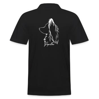 PAPILLON Profil Hunde Hund Wilsigns - Männer Poloshirt - Schwarz - Hinten - Kai (181cm)
