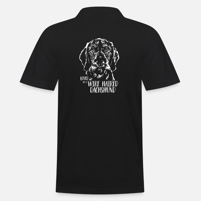 Loved by a Wire Haired Dachshund Hunde Wilsigns - Männer Poloshirt - Schwarz