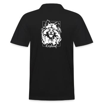 Keeshond Dog Portrait Dog Dogs Wilsigns - Men's Polo Shirt - black - Back - Kai (181cm)