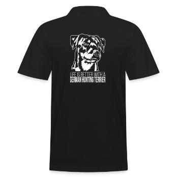 German Hunting Terrier life is better Wilsigns - Männer Poloshirt - Schwarz - Hinten - Kai (181cm)