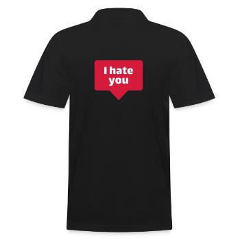I hate you - Männer Poloshirt - Schwarz - Hinten - Kai (181cm)