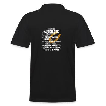 Ausbilder Spruch Geschenk Handwerker - Männer Poloshirt - Schwarz - Hinten - Kai (181cm)