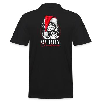 Santa Newfoundland Merry Christmas Neufi Wilsigns - Men's Polo Shirt - black - Back - Kai (181cm)
