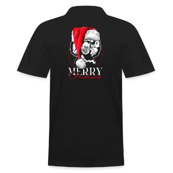 Santa Pudel Merry Christmas Grosspudel Wilsigns - Männer Poloshirt - Schwarz - Hinten - Kai (181cm)