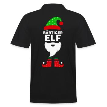 Weinachten Weihnachtself Bärtiger Elf Elfen - Männer Poloshirt - Schwarz - Hinten - Kai (181cm)