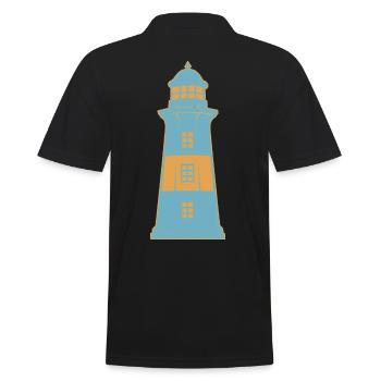 Leuchtturm maritim Küste - Männer Poloshirt - Schwarz - Hinten - Kai (181cm)