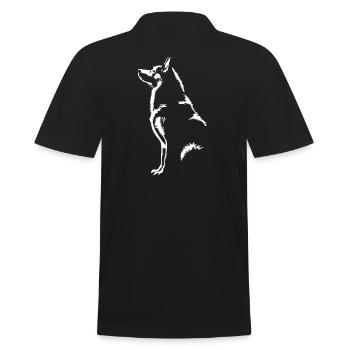Alaskan Malamute Silhouette Dogs Dog Wilsigns - Men's Polo Shirt - black - Back - Kai (181cm)