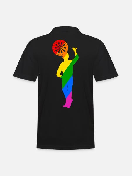 bunter Dartspieler - Männer Poloshirt - Schwarz