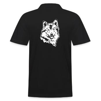 Icelandic Dog Portrait Dogs Dog Wilsigns - Men's Polo Shirt - black - Back - Kai (181cm)