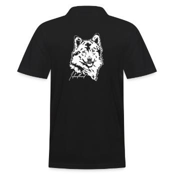 Icelandic Dog Portrait Dogs Dog Wilsigns - Men's Polo Shirt - black - Back - Kai (181cm)