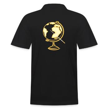 Globe. Geography. Teacher - Men's Polo Shirt - black - Back - Kai (181cm)