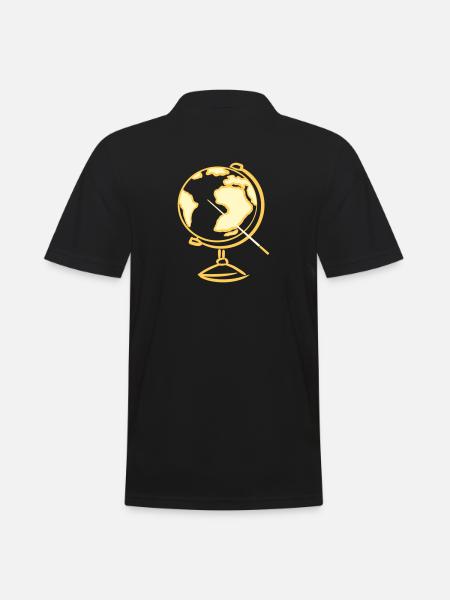 Globe. Geography. Teacher - Men's Polo Shirt - black