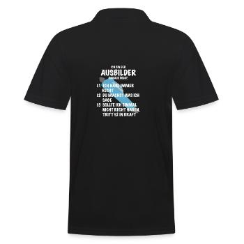 Ausbilder Spruch Geschenk Lehrer Büro - Männer Poloshirt - Schwarz - Hinten - Kai (181cm)