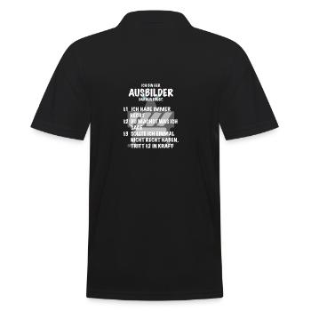Ausbilder Spruch Geschenk Bauarbeiter Straßenbau - Männer Poloshirt - Schwarz - Hinten - Kai (181cm)