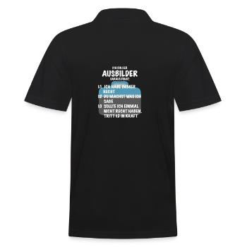 Ausbilder Spruch Geschenk Lehrer Büro - Männer Poloshirt - Schwarz - Hinten - Kai (181cm)