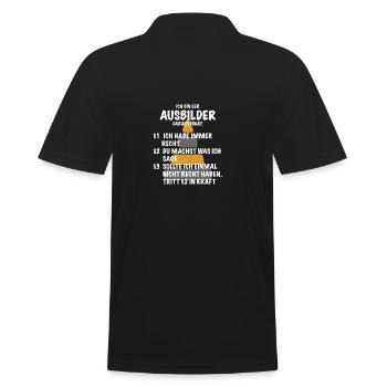 Ausbilder Spruch Geschenk Bauarbeiter Straßenbau - Männer Poloshirt - Schwarz - Hinten - Kai (181cm)