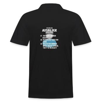 Ausbilder Spruch Geschenk Soziale Berufe - Männer Poloshirt - Schwarz - Hinten - Kai (181cm)