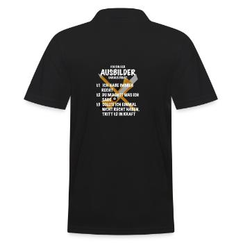 Ausbilder Spruch Geschenk Handwerker - Männer Poloshirt - Schwarz - Hinten - Kai (181cm)